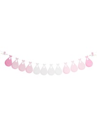 GIRLANDE BABYPARTY PERSONALISIERBAR ROSE/BLANC 240CM X 22CM