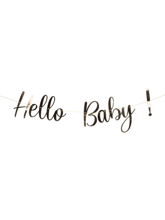GUIRLANDE HELLO BABY OR METAL 150CM X 18CM