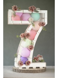 STRUKTUR BALLON ZAHLE 7 WEISS 41.5CM X 14CM X 63.5CM