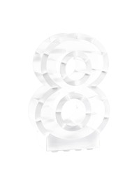 STRUCTURE BALLON CHIFFRE 8 BLANC 41.5CM X 14CM X 63.5CM