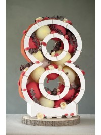 STRUCTURE BALLON CHIFFRE 8 BLANC 41.5CM X 14CM X 63.5CM