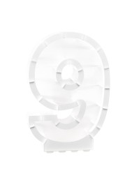 STRUCTURE BALLON CHIFFRE 9 BLANC 41.5CM X 14CM X 63.5CM