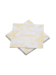 PAQUET DE 20 SERVIETTES 3 PLIS BAPTEME OR METAL 33CM X 33CM