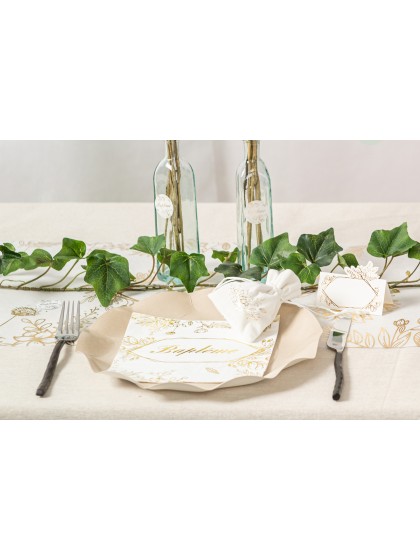 PAQUET DE 20 SERVIETTES 3 PLIS BAPTEME OR METAL 33CM X 33CM