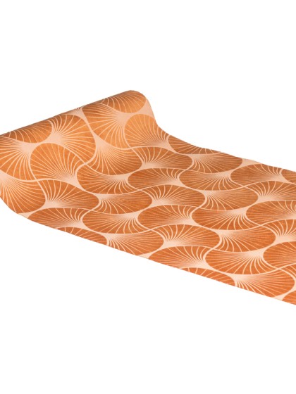 TISCHLÄUFER SAMT TERRACOTTA BEDRUCKT GINKGO 28CM X 3M