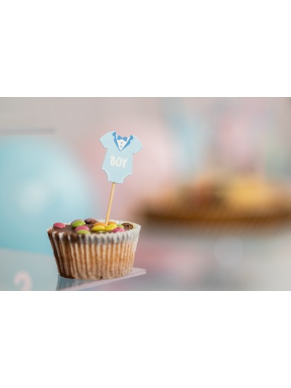 SET 8 PICS CUP CAKE BOY OR GIRL ENV 3CM X 9CM