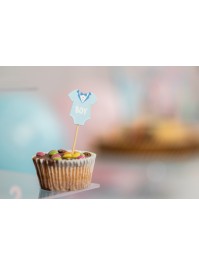 SET 8 PICS CUP CAKE BOY OR GIRL ENV 3CM X 9CM