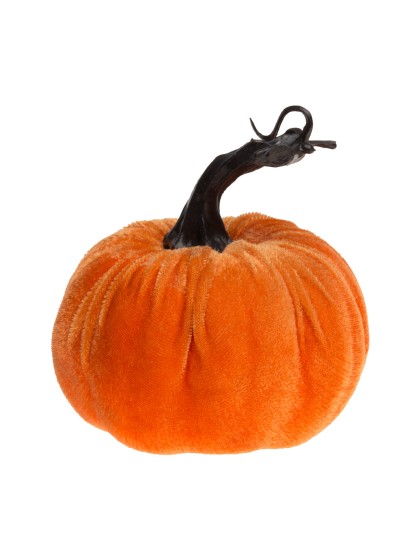 CITROUILLE VELOURS ORANGE DIA 10CM X 7/11CM HT