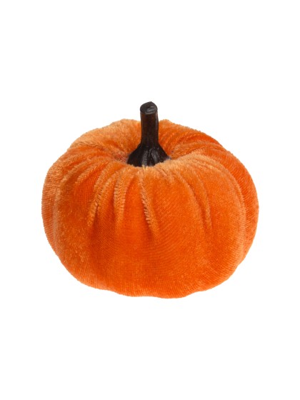 CITROUILLE VELOURS ORANGE DIA 7CM X 4/7CM HT