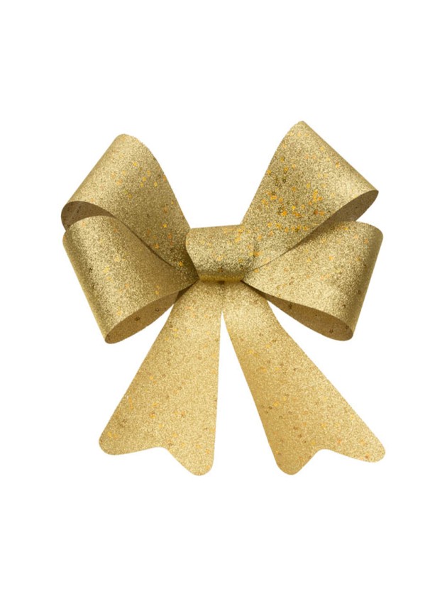 1 NOEUD PAILLETTES OR ETOILES HOLOGRAMMES 36.5CM X 50.8CM