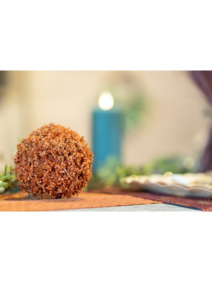 BOULE DECO AUTOMNALE ORANGE 10CM