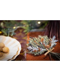 XMAS VINTAGE BUNCH GREEN/AMBER/GOLD 19CM