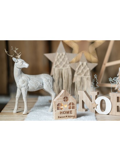 RENNE RESINE VINTAGE EFFET BOIS OR 20CM X 5CM X 28CM