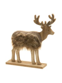 RENTIER HOLZ KUNSTFELL PAILLETTEN GOLD 23CM X 5CM X 23CM