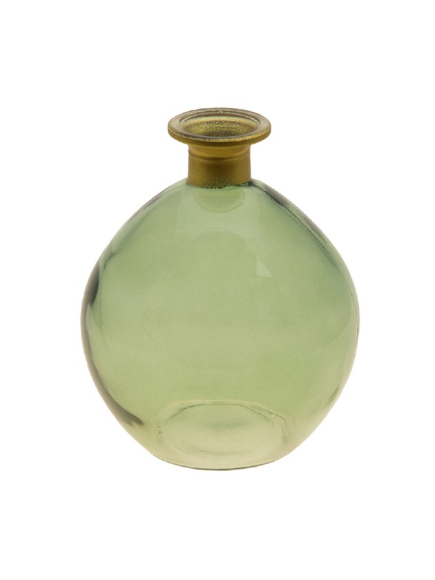 VASE KUGEL DAISY GRÜN OLIVE GOLD 12.5CM X 14.5CM
