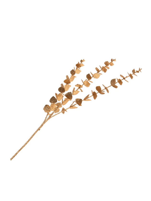 BRANCHAGE EUCALYPTUS PAILLETTES OR ROSE 61CM