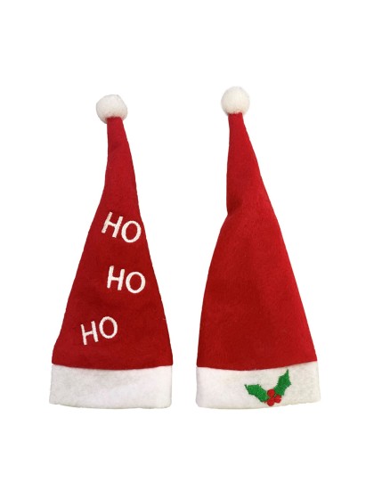 SACHET 4 MINI BONNETS NOEL FEUTRE 2 MOD ASS 7CM X 17CM