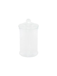 GLASS STORAGE JAR WITH GLASS LID 300ML 7.8CM X 14.6CM