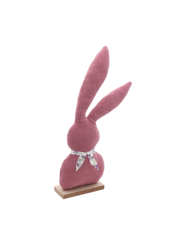 LAPIN GRANDES OREILLES VELVET LIBERTY VIEUX ROSE 13CM X 5CM X 35CM