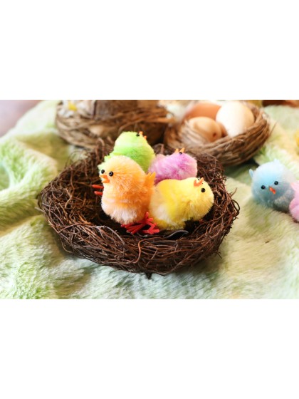 BOITE 6 POUSSINS MULTICOLORES 4CM
