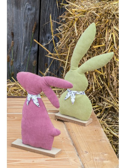 OLD PINK VELVET LIBERTY RABBIT 20CM X 5CM X 28CM