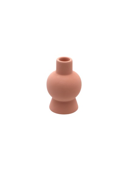 BOUGEOIR CERAMIQUE ASTI TERRACOTTA DIA 8CM X 12.2CM