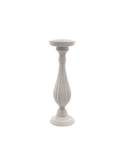 KERZENHALTER HOLZ ELFENBEIN DIA 10.5CM X 33.5CM