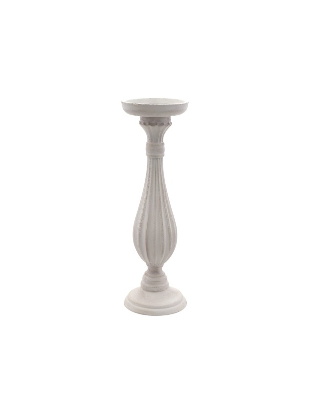 PORTE BOUGIE BOIS IVOIRE DIA 10.5CM X 33.5CM