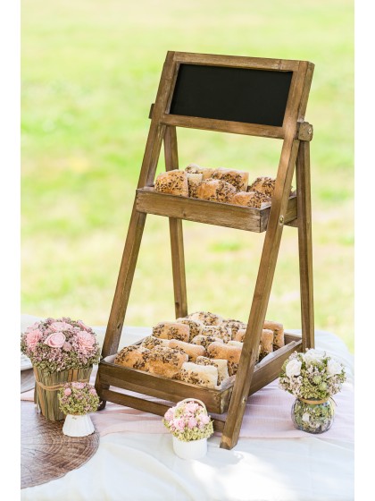ETAGERE BOIS AVEC ARDOISE 32CM X 65CM