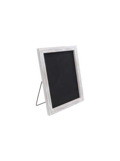 RUSTIC WOODEN FRAME SLATE W/ METAL BASE 27CM X 1.5CM X 33CM