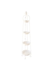 PORTE PLANTES 4 NIVEAUX METAL BLANC DIA 35CM X 170CM