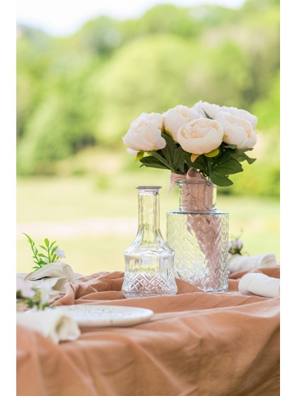 SOLIFLORE VERRE ANTIQUE TRANSPARENT DIA 10CM X 21.5CM