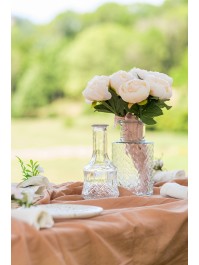 ANTIQUE CLEAR GLASS VASE DIA 10CM X 21.5CM