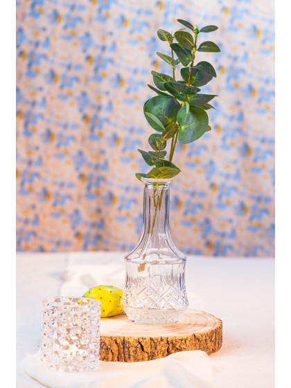 SOLIFLORE VERRE ANTIQUE TRANSPARENT DIA 10CM X 21.5CM