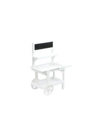 CHARIOT 3 NIVEAUX BOIS BLANC ET ARDOISE 69CM X 33CM X 86CM