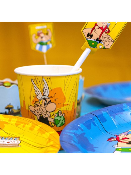 8 GOBELETS 250ML PLASTIC FREE ASTERIX® DIA 5.2CM X 8.8CM / DIA HAUT 7.5CM