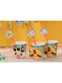 8 BECHER 3D 250ML PLASTIC FREE 2 SORT. BANGOBERRY © DIA 5.2CM X 8.8CM / DIA HAUT 7.5CM