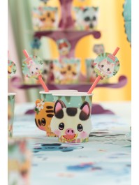 8 CUPS 3D 250ML PLASTIC FREE 2 ASS BANGOBERRY © DIA 5.2CM X 8.8CM / DIA TOP 7.5CM
