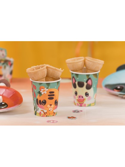8 GOBELETS 3D 250ML PLASTIC FREE 2 ASS BANGOBERRY © DIA 5.2CM X 8.8CM / DIA HAUT 7.5CM