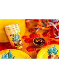 8 CUPS 250ML PLASTIC FREE DRAGON BALL SUPER © DIA 5.2CM X 8.8CM / DIA TOP 7.5CM