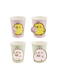 8 CUPS 3D 250ML PLASTIC FREE 2 ASS MOLANG © DIA 5.2CM X 8.8CM / DIA TOP 7.5CM