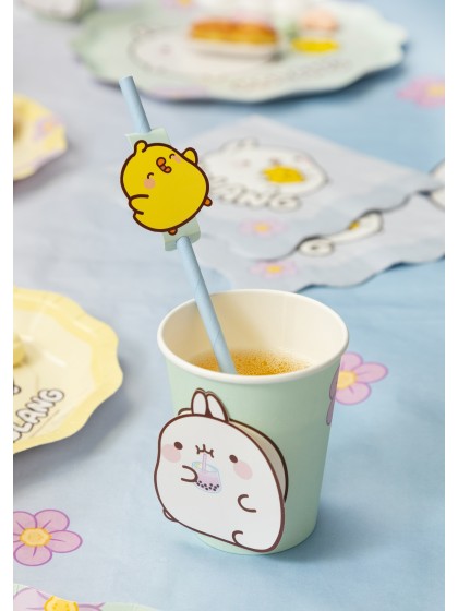 8 BECHER 3D 250ML PLASTIC FREE 2 SORT. MOLANG © DIA 5.2CM X 8.8CM / DIA HAUT 7.5CM