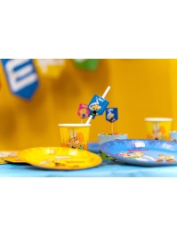 8 PAILLES PAPIER + MEDAILLONS ASTERIX® 19.6CM / 4CM X 6.3CM