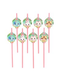 PACK 8 PAPER STRAWS + DECO BANGOBERRY © 19.6CM / DIA 4.8CM X 6.3CM HT