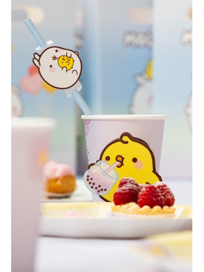 PACK 8 PAPER STRAWS + DECO MOLANG © 19.6CM / DIA 4.2CM X 6.3CM HT