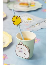 8 PAILLES PAPIER + MEDAILLONS MOLANG © 19.6CM / DIA 4.2CM X 6.3CM