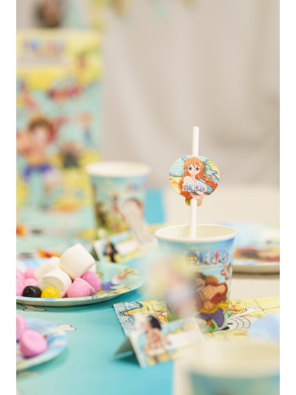 9 PAILLES PAPIER + MEDAILLONS ONE PIECE © 19.6CM / DIA 4.8CM X 6.3CM