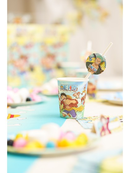 9 PAILLES PAPIER + MEDAILLONS ONE PIECE © 19.6CM / DIA 4.8CM X 6.3CM