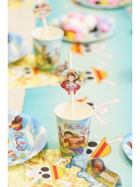 9 PAILLES PAPIER + MEDAILLONS ONE PIECE © 19.6CM / DIA 4.8CM X 6.3CM
