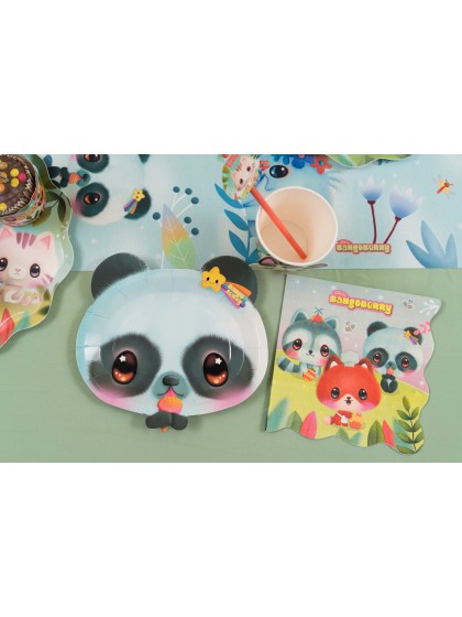 8 ASSIETTES PLASTIC FREE PALLY PANDA BANGOBERRY © 18CM